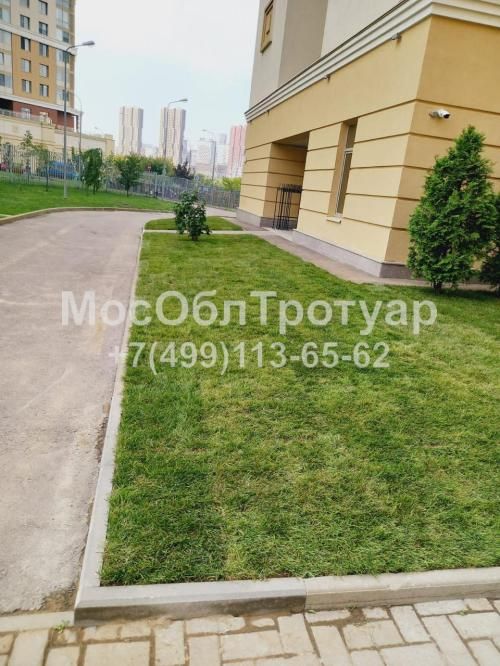 Укладка рулонного газона на териитории школьного двора в Москве - слайд 4