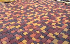 укладка тротуарной плитки классико в 4ех цветах 