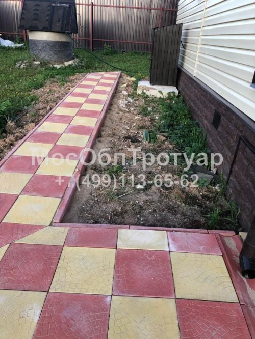 Укладка тротуарной плитки в городе Истра, деревня Красная Горка - слайд 4