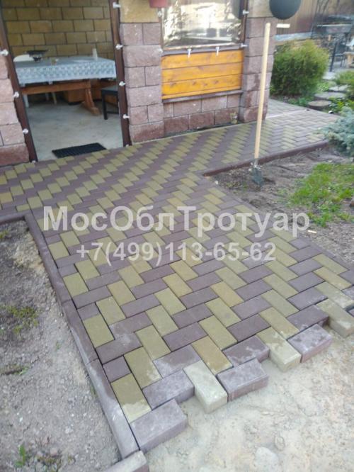 Укладка тротуарной плитки в поселке Загорянский - слайд 5