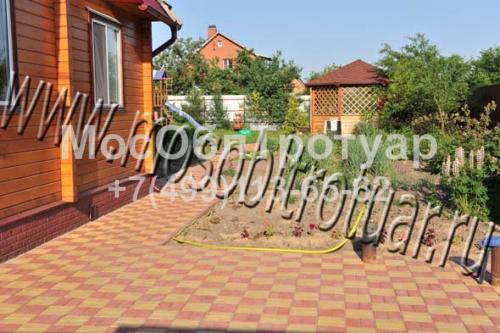 Укладка тротуарной плитки в деревне Сабурово - слайд 1